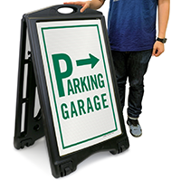 Parking Garage with Left/Right Arrow Sign