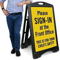 Sign In At Front Office Sidewalk Sign
