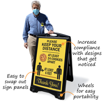 Keep Your Distance Sidewalk Sign