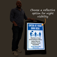 Social Distancing Sidewalk Sign: Maintain 6 Feet