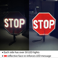Reflective stop paddle with LED lights