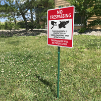 No Trespassing LawnBoss® Sign & Stake Kit