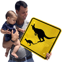 Kangaroo crossing sign
