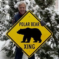 Polar bear crossing sign