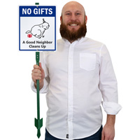 cleans up lawn boss sign