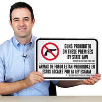 Bilingual Texas Guns Prohibited on Premises Signs, §46.035