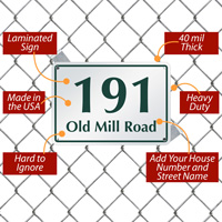 Unique House Number and Street Sign