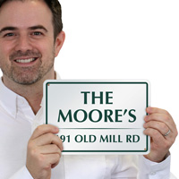 House number and name sign