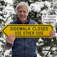Sidewalk closed sign