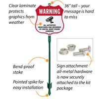 LawnBoss Sign: Monitoring and Recording Alert