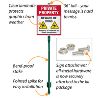 Security Alert: Dogs on Premises - LawnBoss Sign