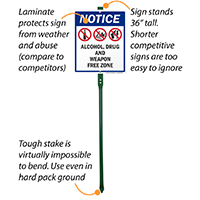 LawnBoss Signage for Alcohol Drug and Weapon Free Area