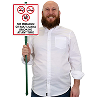 No tobacco smoking Lawnboss sign