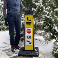 Reflective Stop Here Label for Parking Lot