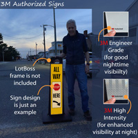 Parking Lot Stop Here Reflective Label