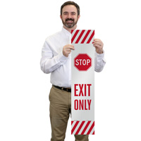 LotBoss Reflective Label: Exit Only and Slow