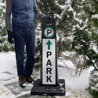 Double-Sided Reflective Park and Slow Label