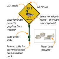 Waterfowl crossing caution sign