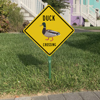 Wildlife crossing mallard symbol