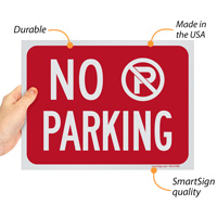 Temporary no parking sign