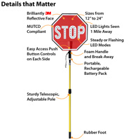 LED stop paddle features