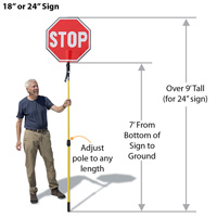 Led stop slow paddle with staff