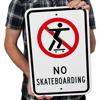 No Skateboarding Signs