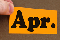 April 2" x 3" Label