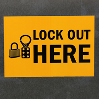 Lockout Here Vinyl Labels