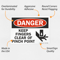 Keep Fingers Clear Warning Label