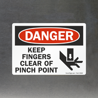 Fingers Clear Warning Label