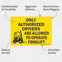 Forklift warning label Authorized only
