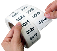 Consecutive Numbered on Roll Labels