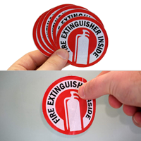 Extinguisher labels: Fire extinguisher inside label