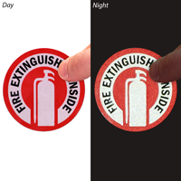 Label for fire extinguisher location