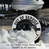 White hydrant marker, out of service
