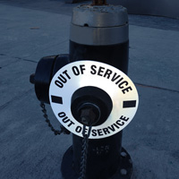 Out of service hydrant marker sign