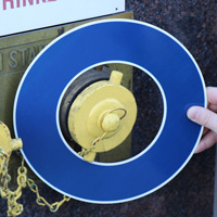 Blue fire hydrant marker