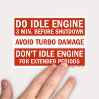 Label to avoid turbo damage