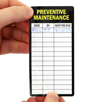 Preventive Maintenance Inspection Record Label