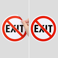 No Exit ISO Prohibition Safety Symbol Labels