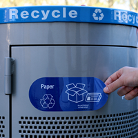 Paper, Dry and Flattened, Vinyl Recycling Stickers