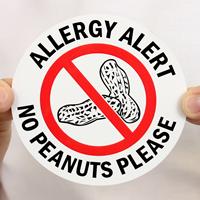 No Peanuts Please Door Decal