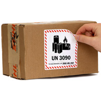 UN 3090 Battery Warning Label