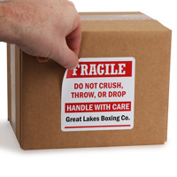 Customized Handle with Care Labels with Company Name