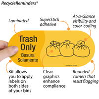 Trash Only Bilingual Sticker