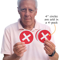 Red x labels