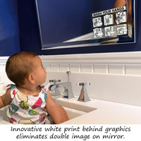 Wash your hands instruction guide clear bathroom decal