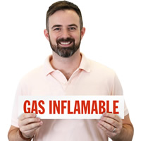 Spanish Inflamable Gas Safety Label
