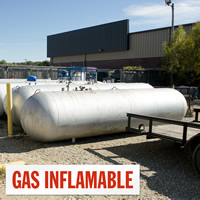 Inflamable Gas Safety Sign in Spanish